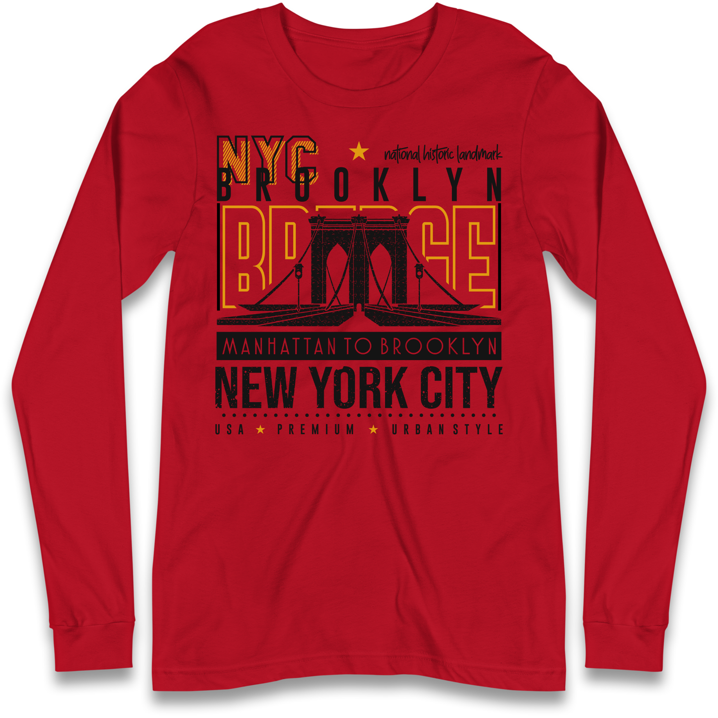 NYC Brooklyn Bridge Longsleeve T Shirt
