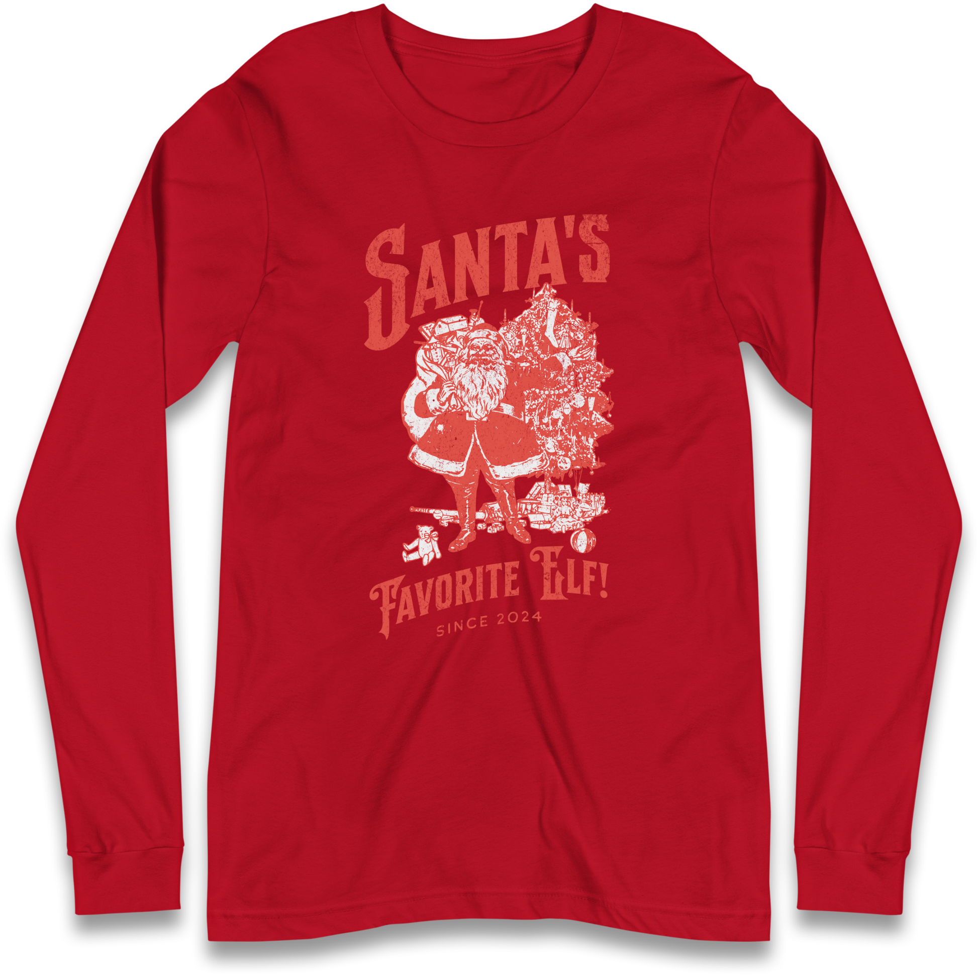 Santas Favourite Elf Christmas Longsleeve T Shirt