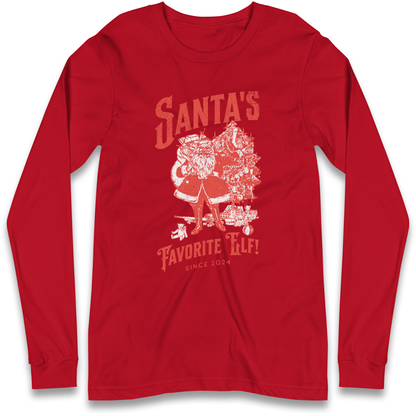 Santas Favourite Elf Christmas Longsleeve T Shirt
