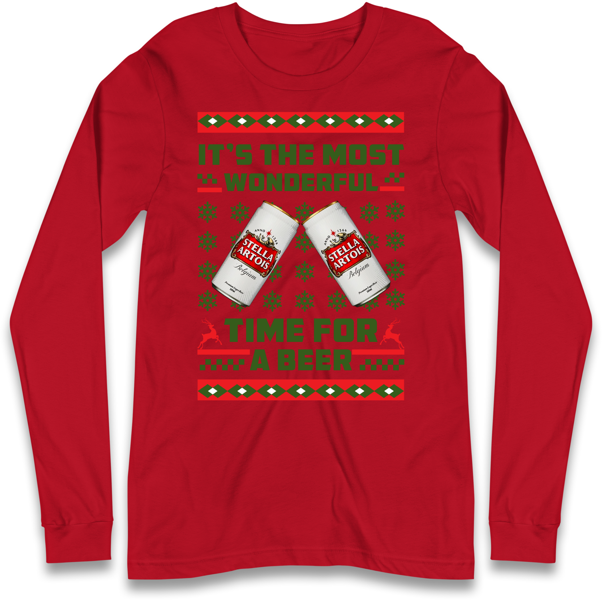 Its The Most Wonderful Time for A Beer Stella Christmas Longsleeve T Shirt