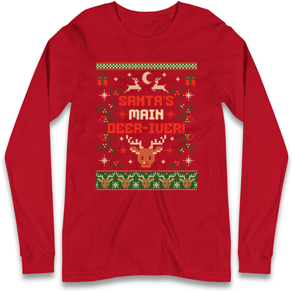 Santas Main Deer iver Christmas Longsleeve T Shirt