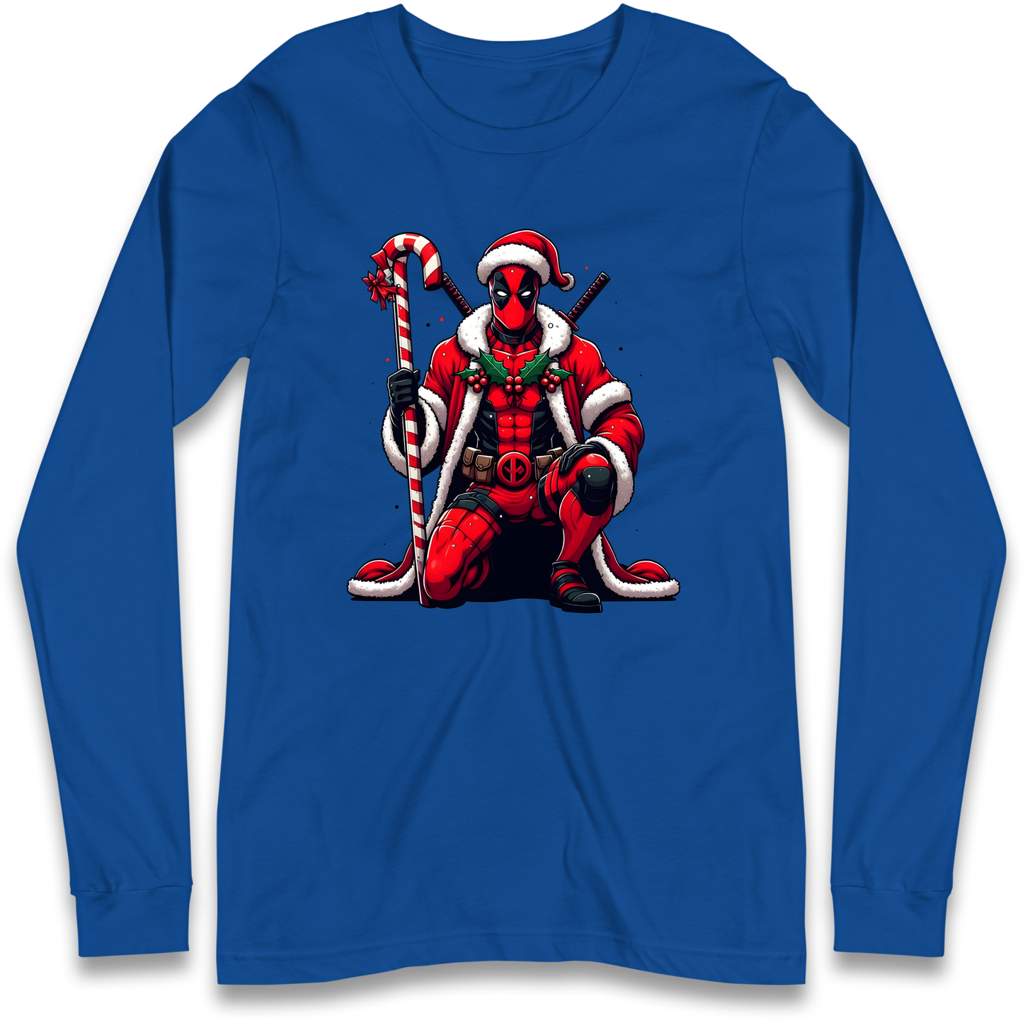 DeadPool Candy Cane Santa Longsleeve T Shirt