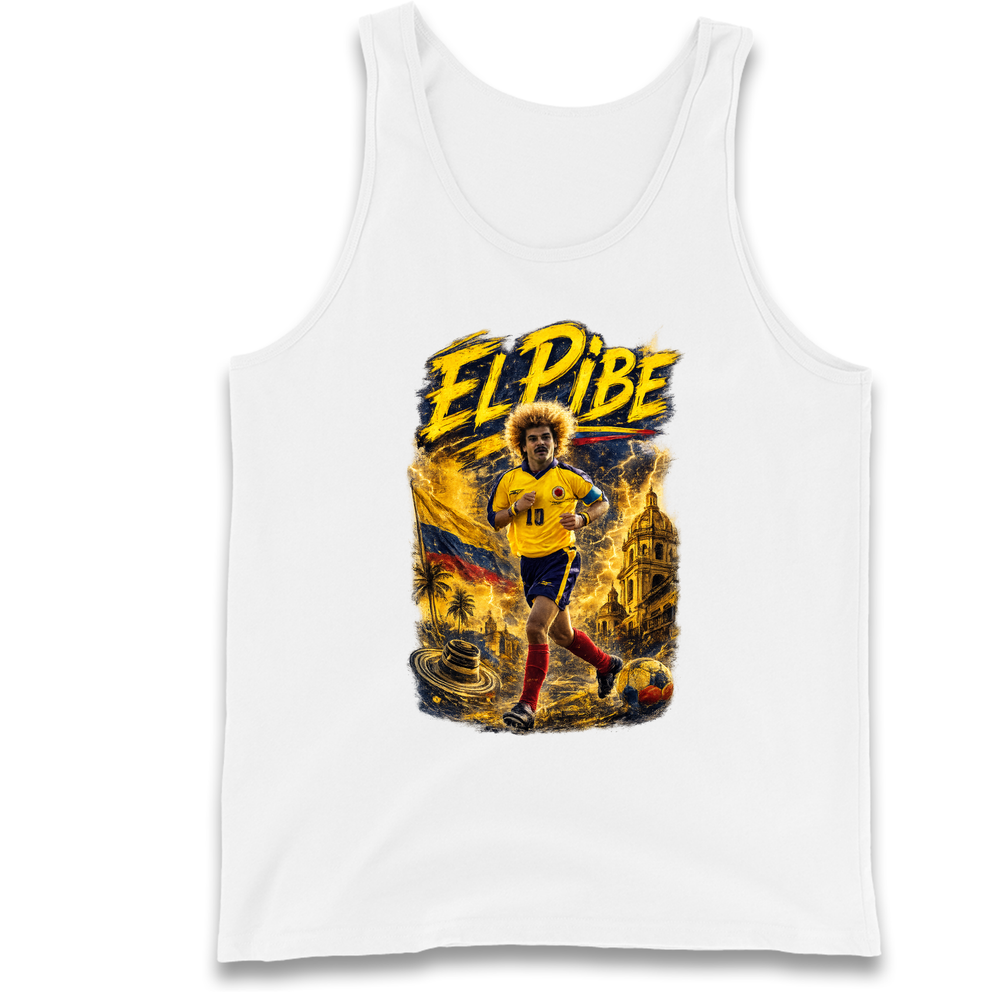 Carlos Valderrama Colombia Football Tank Top