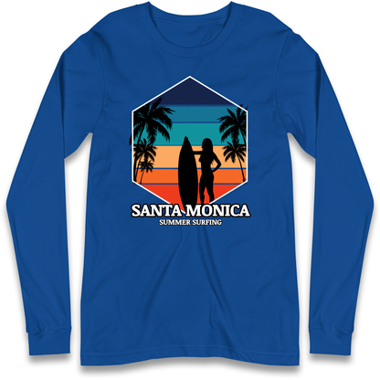 Santa Monica Summer Surfing Longsleeve T Shirt