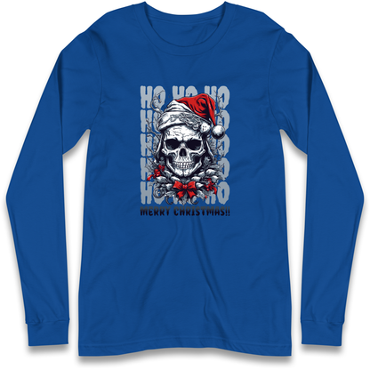 HO HO HO Santa Skelington Christmas Longsleeve T Shirt
