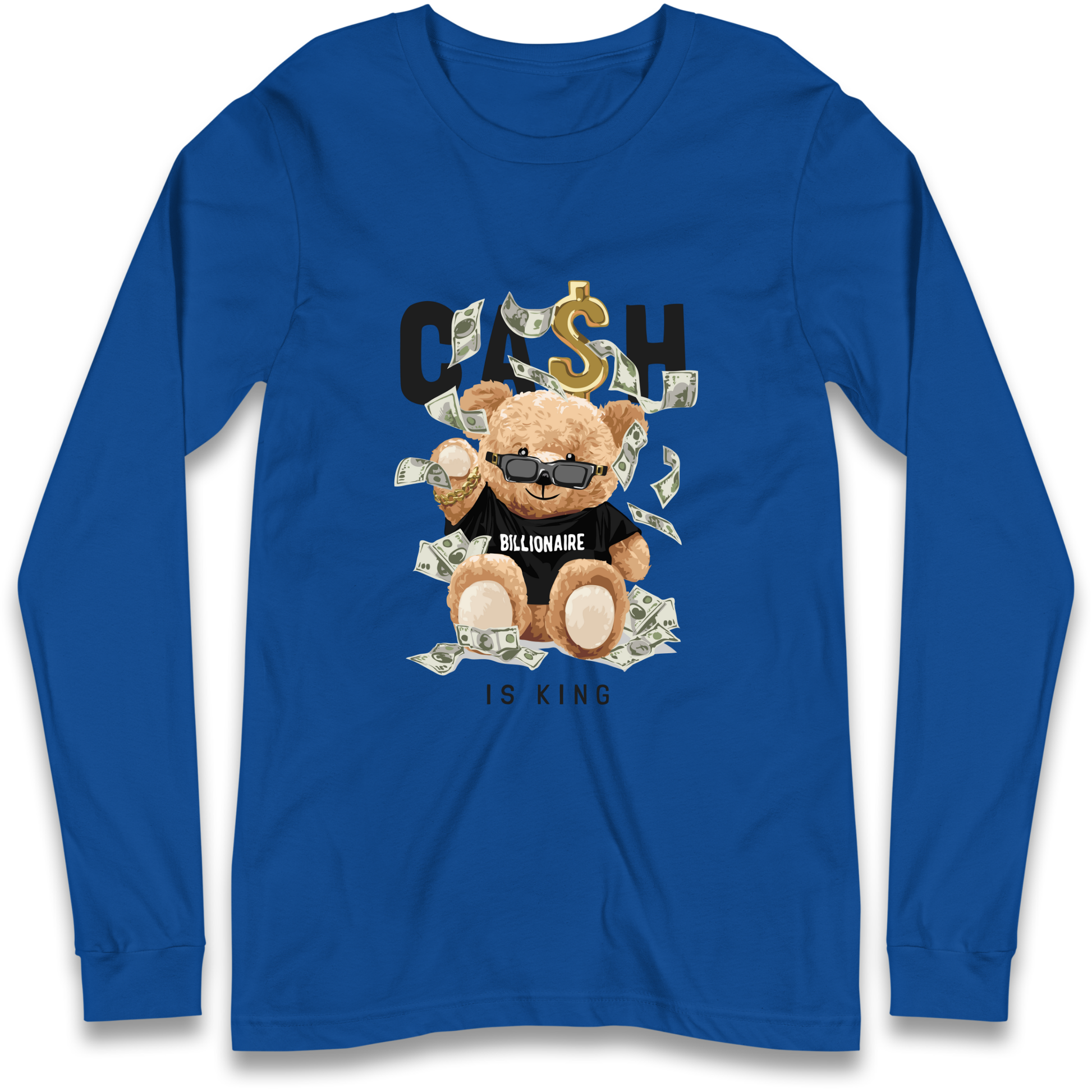 Teddy Bear Billionaire Streetwear Longsleeve T Shirt