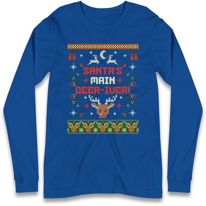 Santas Main Deer iver Christmas Longsleeve T Shirt