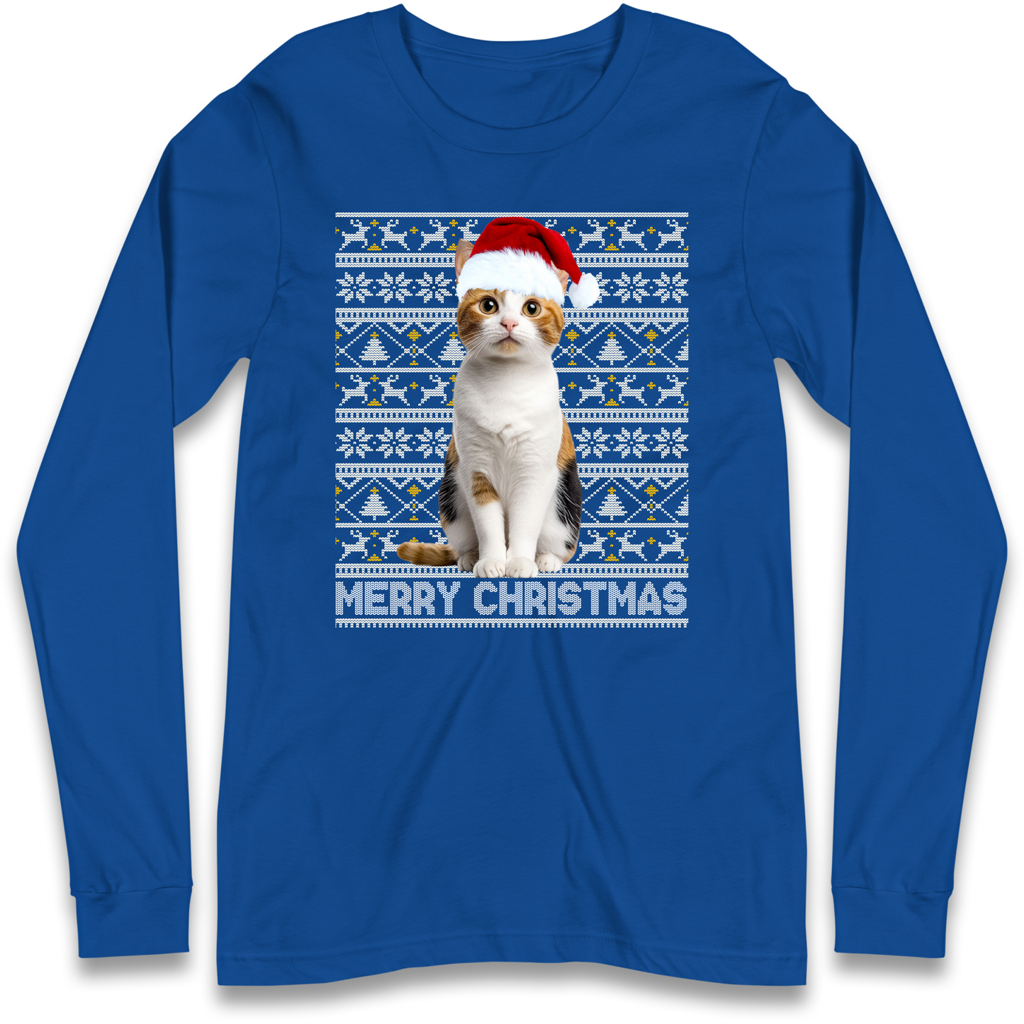 Merry Christmas Cat Longsleeve T Shirt