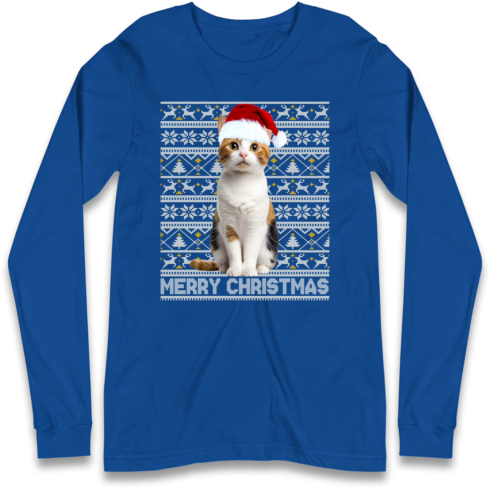 Merry Christmas Cat Longsleeve T Shirt