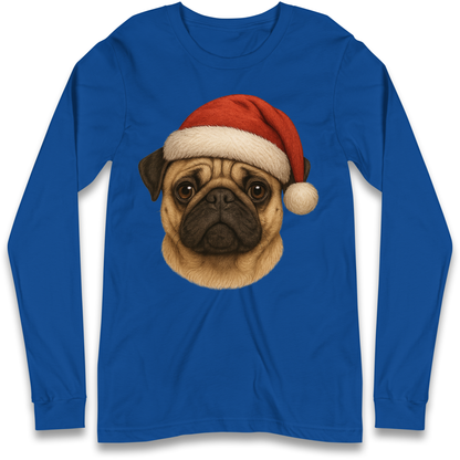 Pug Face Christmas Longsleeve T Shirt