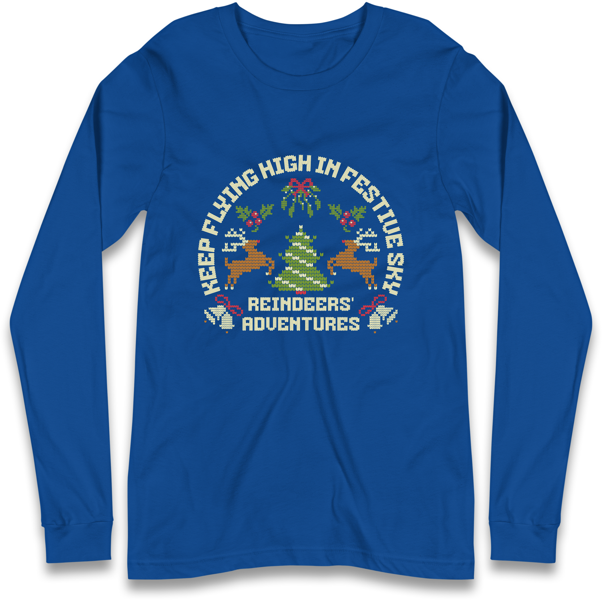 Keep Flying High In Festive Sky Christmas Longsleeve T Shirt