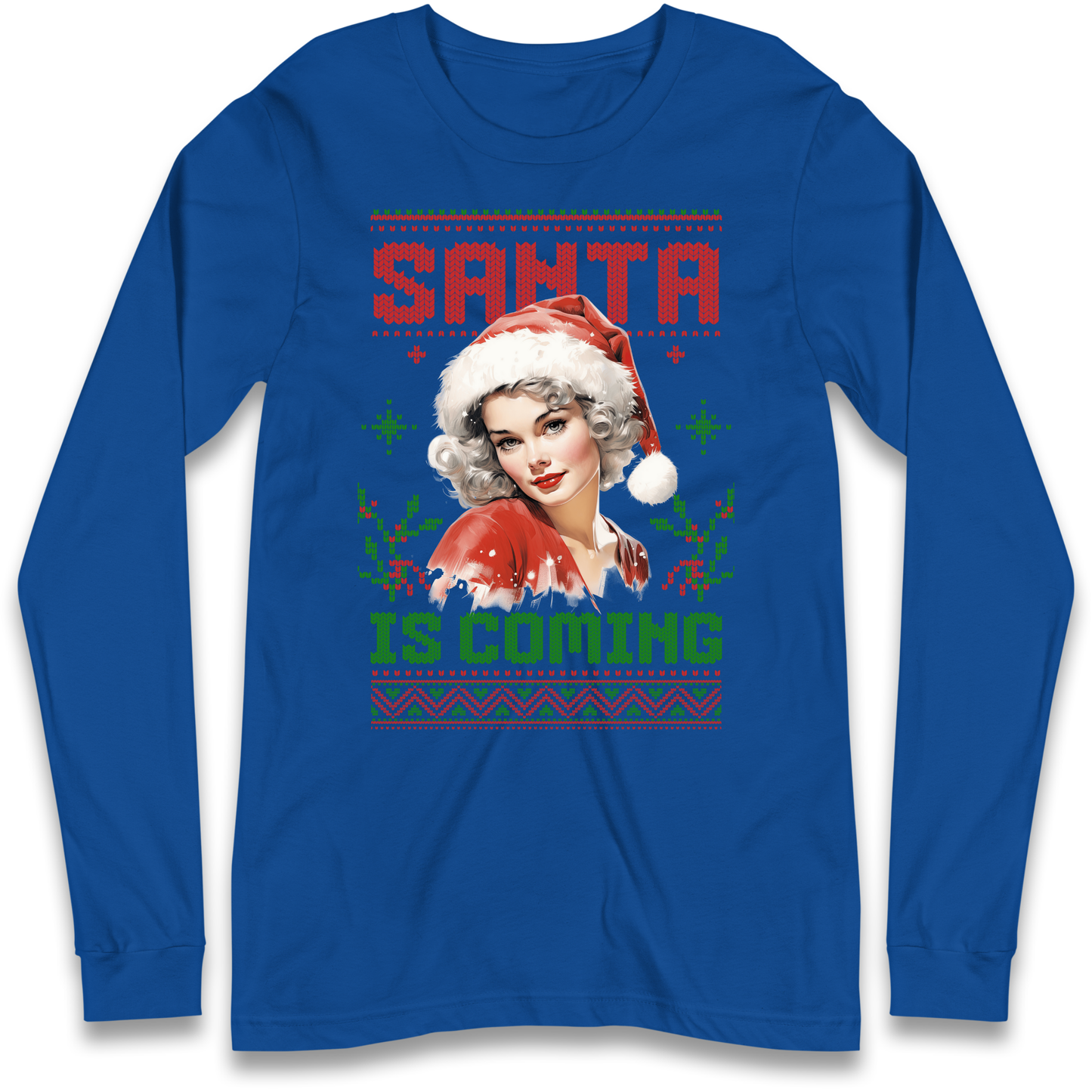 Santa is Coming Christmas Longsleeve T Shirt