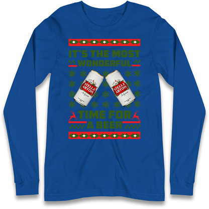Its The Most Wonderful Time for A Beer Stella Christmas Longsleeve T Shirt