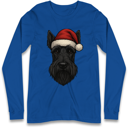 Scottish Terrier Face Christmas Longsleeve T Shirt