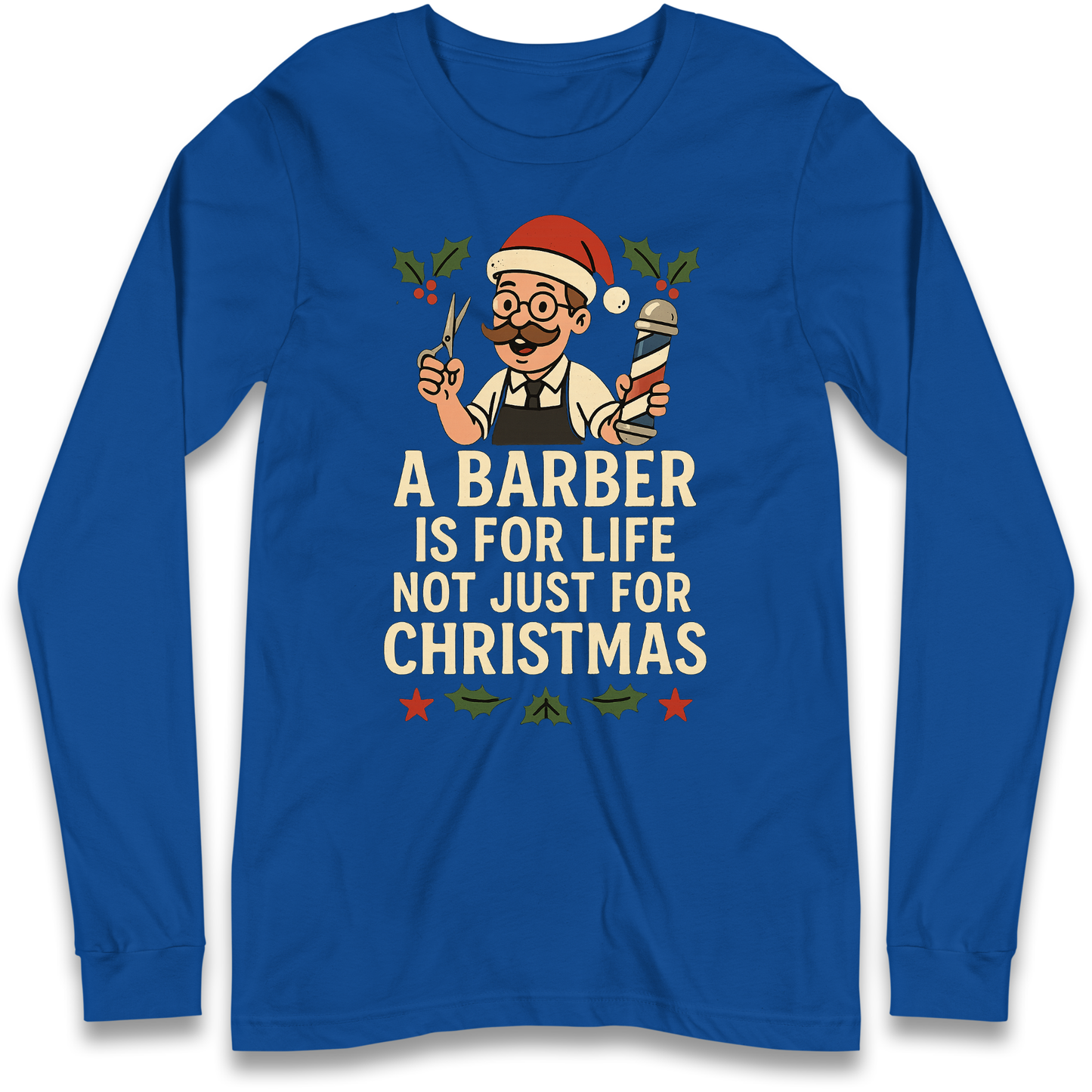 Barber Christmas Longsleeve T Shirt
