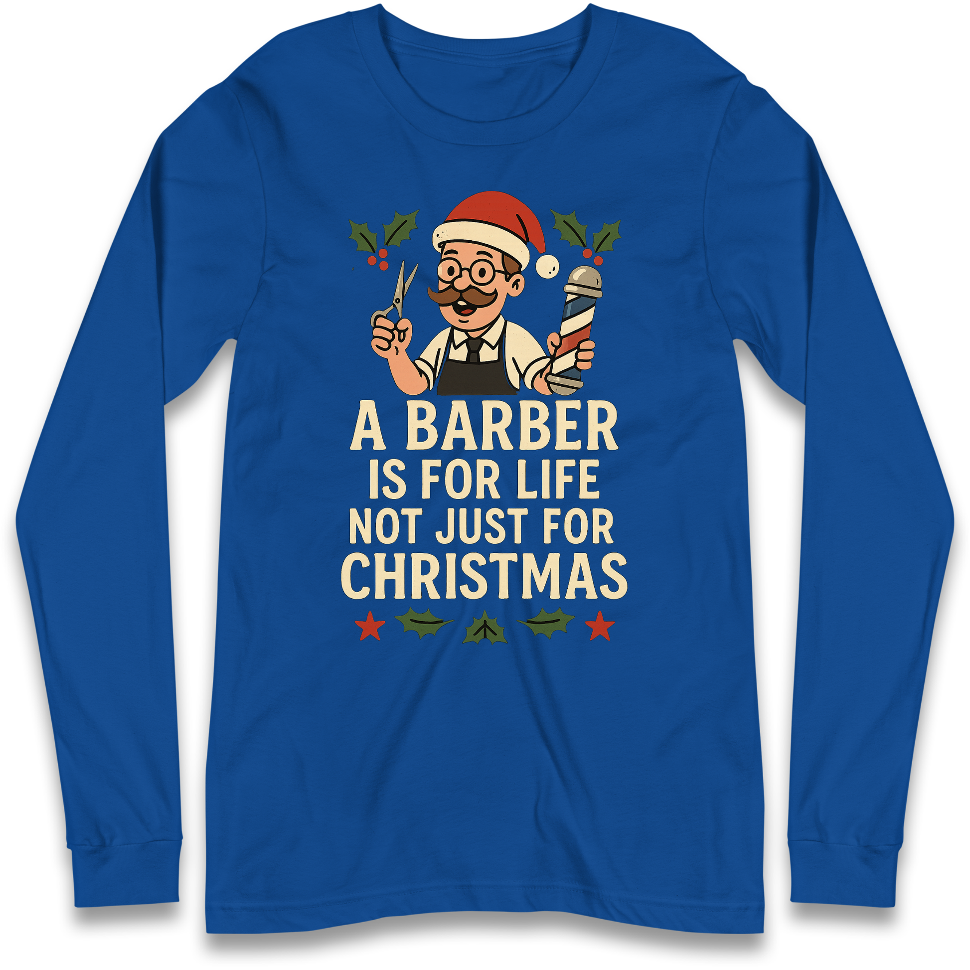 Barber Christmas Longsleeve T Shirt
