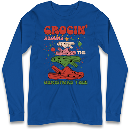 Crockin Around the Christmas Tree Christmas Longsleeve T Shirt