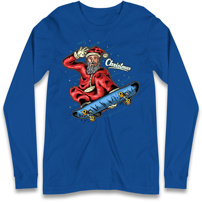 Santa Skateboarding Christmas Longsleeve T Shirt