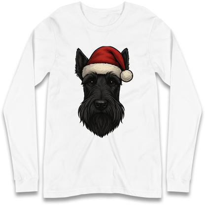 Scottish Terrier Face Christmas Longsleeve T Shirt