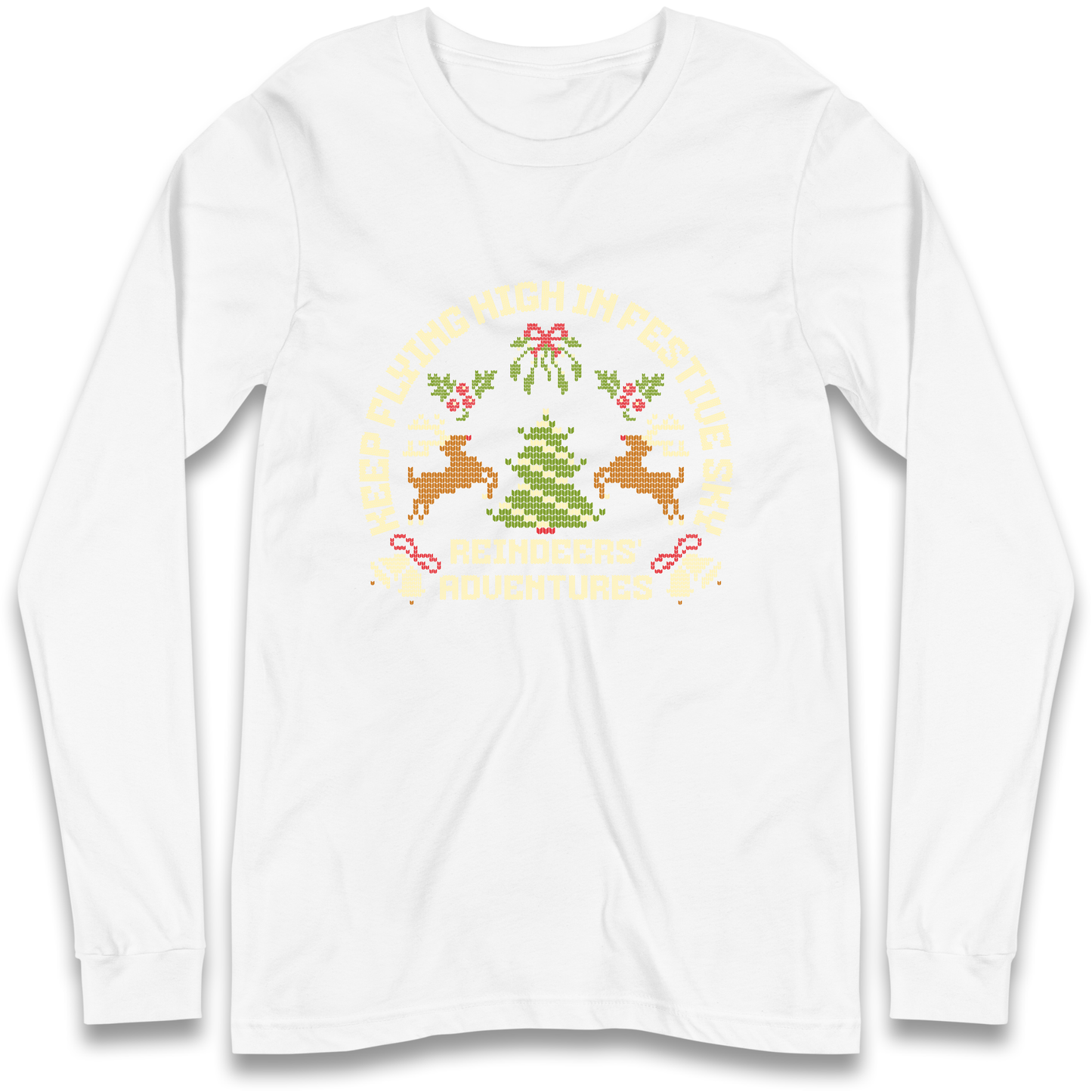Keep Flying High In Festive Sky Christmas Longsleeve T Shirt