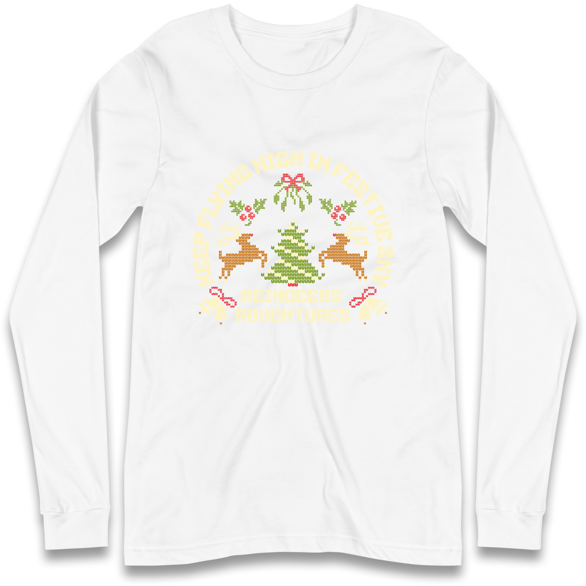Keep Flying High In Festive Sky Christmas Longsleeve T Shirt