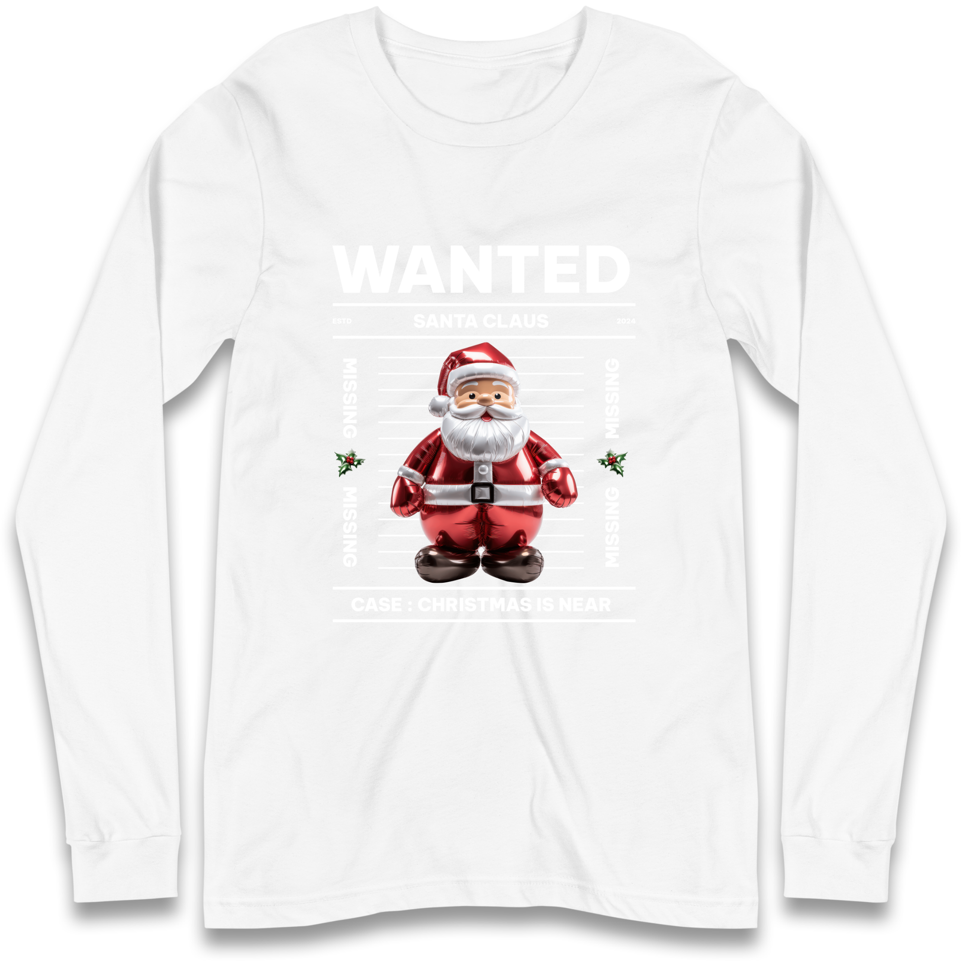 Wanted Santa Claus Christmas Longsleeve T Shirt