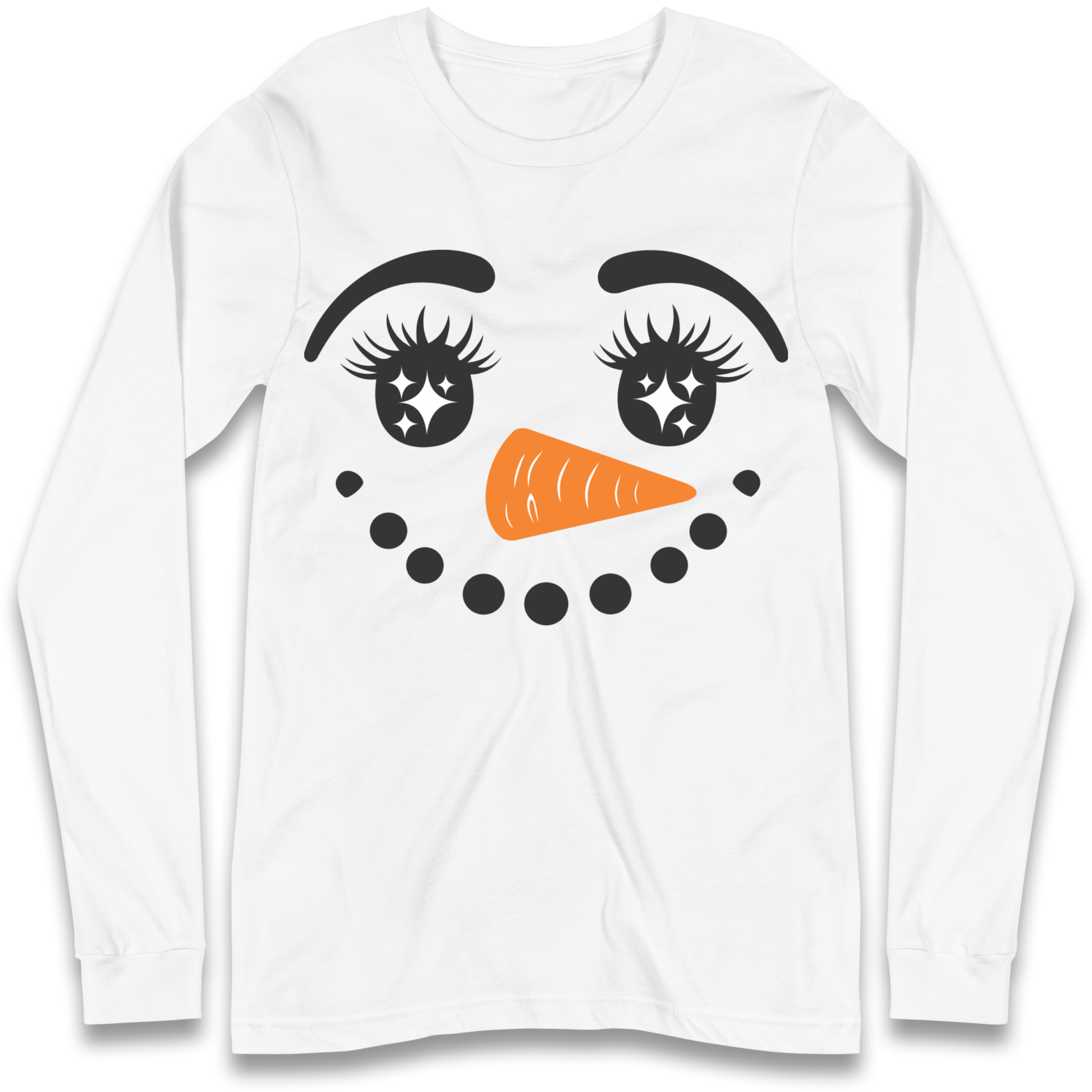 Snowman Face Christmas Longsleeve T Shirt