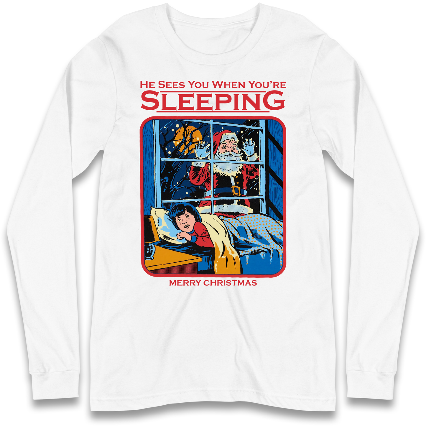 Creepy Santa Claus Christmas Longsleeve T Shirt
