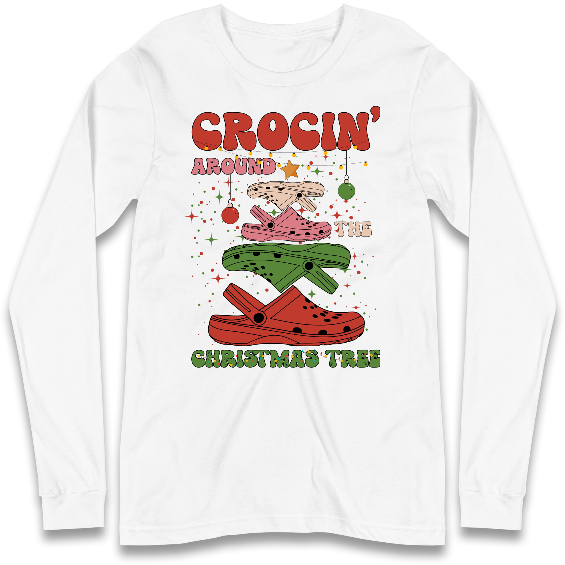 Crockin Around the Christmas Tree Christmas Longsleeve T Shirt