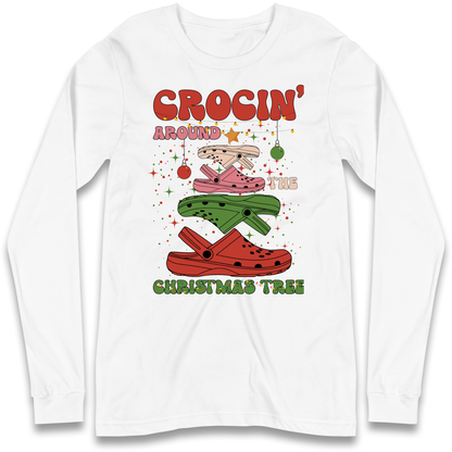 Crockin Around the Christmas Tree Christmas Longsleeve T Shirt
