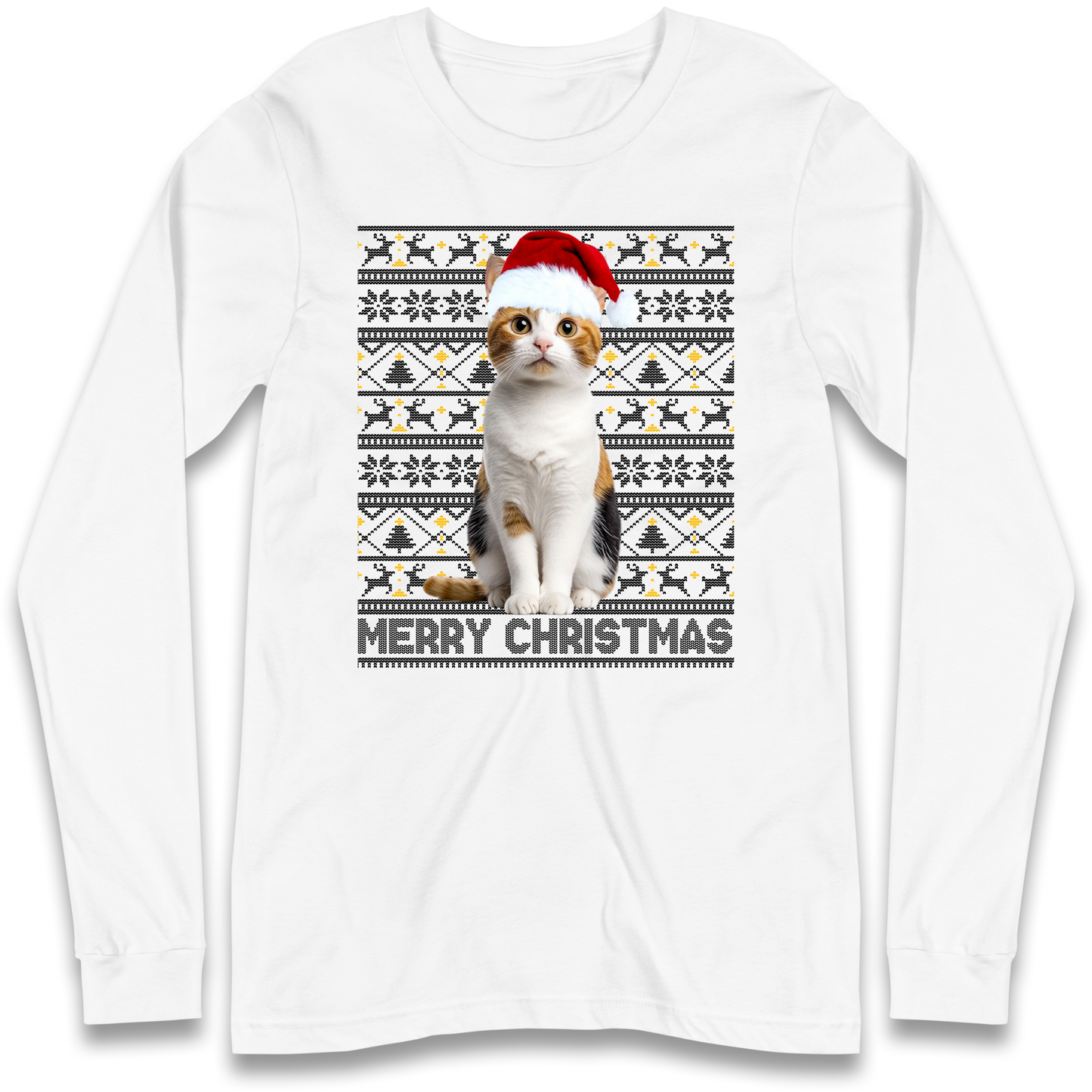 Merry Christmas Cat Longsleeve T Shirt