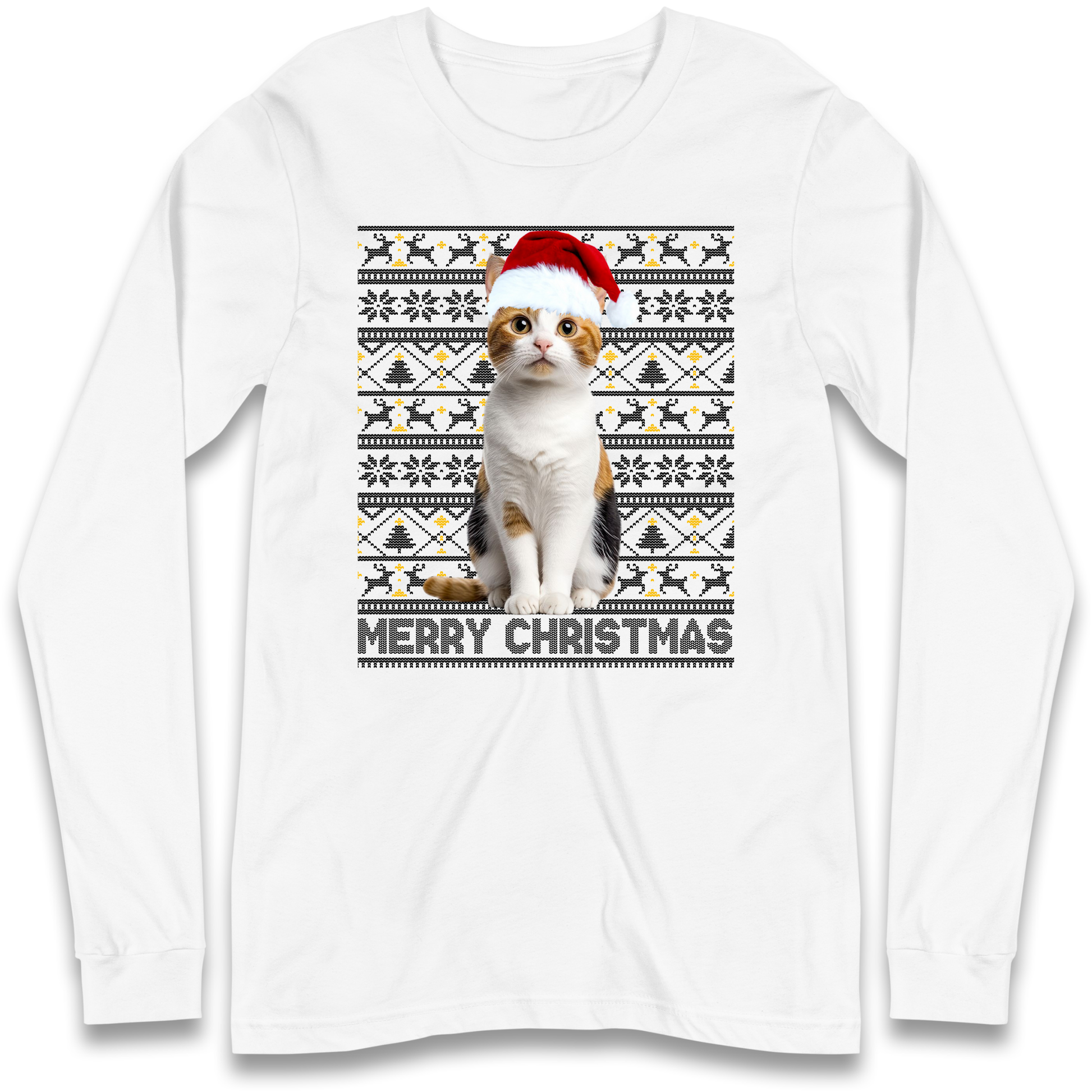 Merry Christmas Cat Longsleeve T Shirt