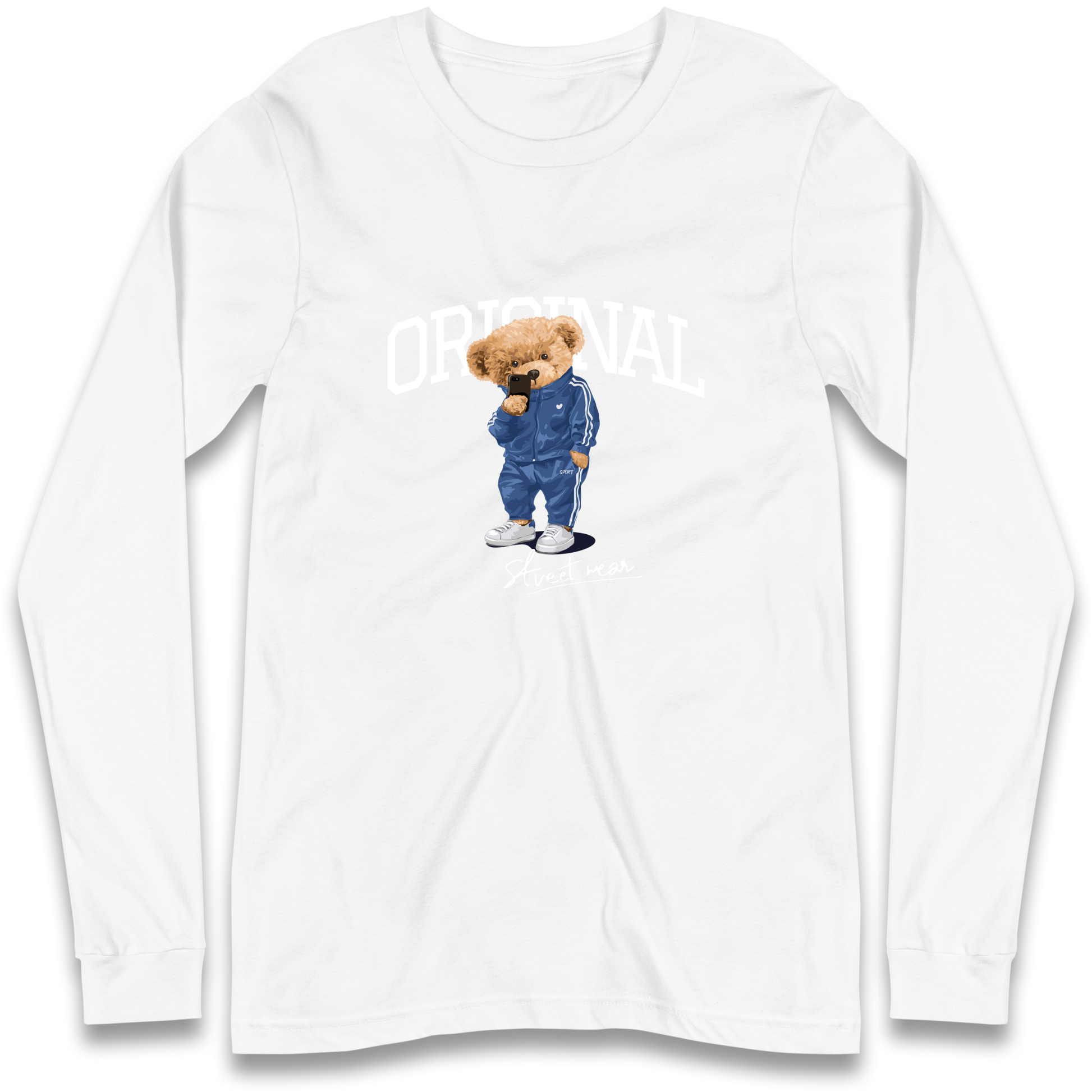 Teddy Bear Original Streetwear Longsleeve T Shirt