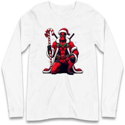 DeadPool Candy Cane Santa Longsleeve T Shirt