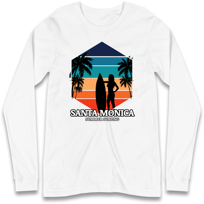 Santa Monica Summer Surfing Longsleeve T Shirt