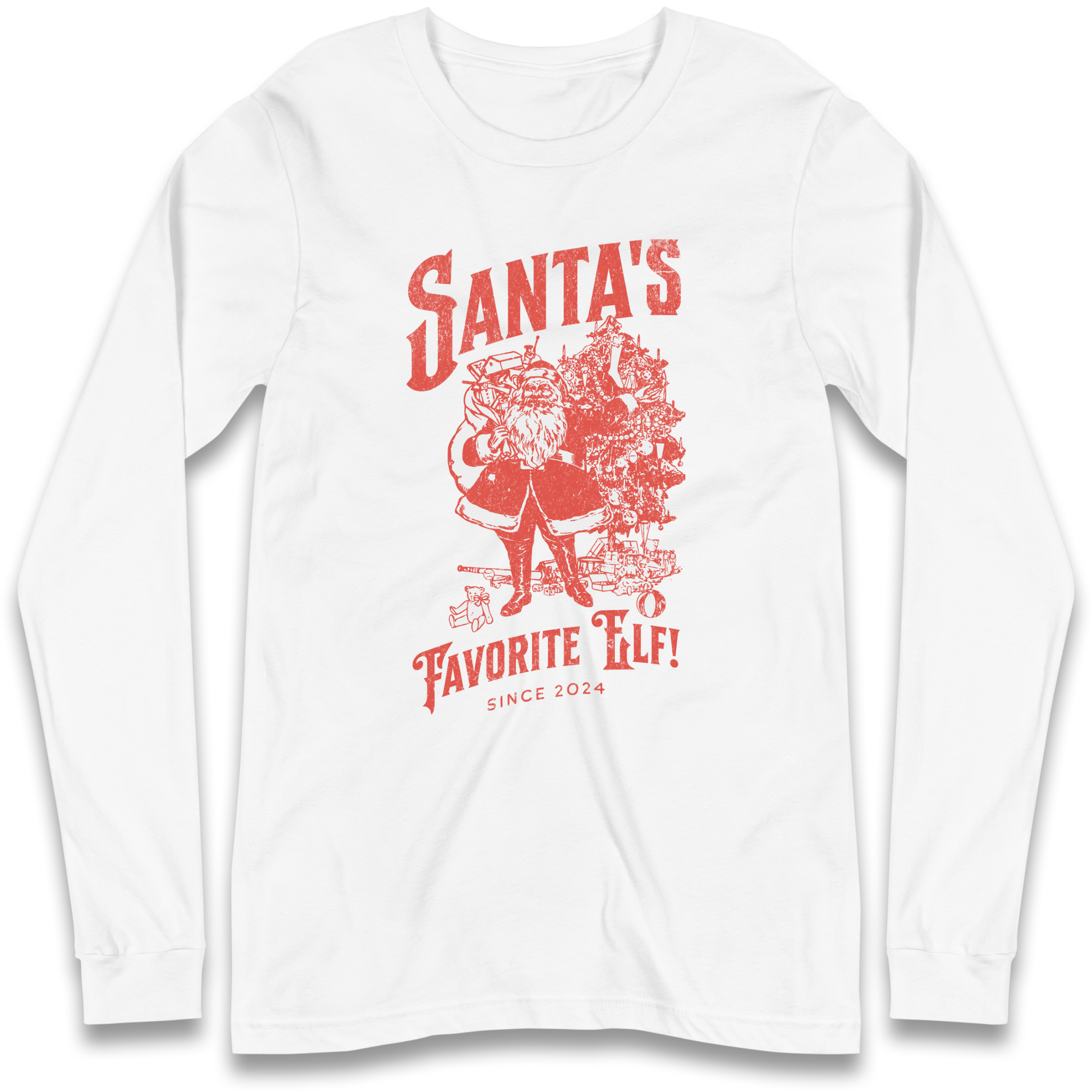 Santas Favourite Elf Christmas Longsleeve T Shirt