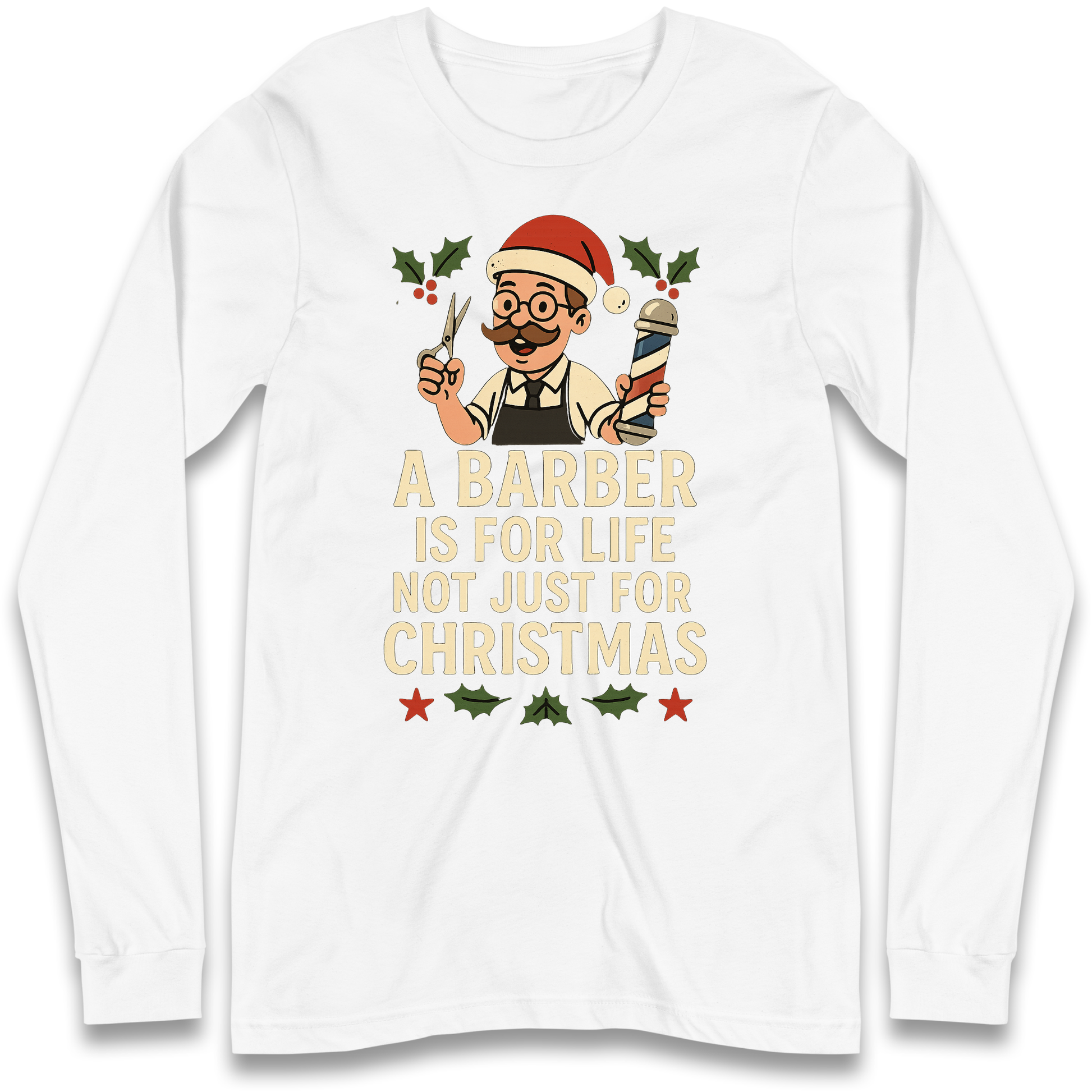 Barber Christmas Longsleeve T Shirt