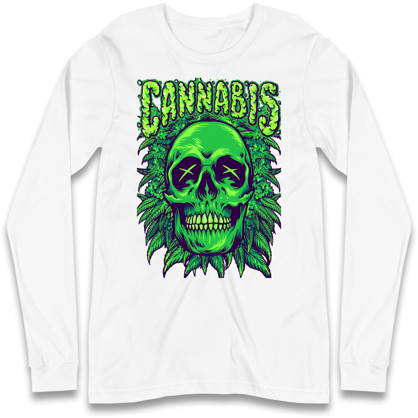 Cannabis Skull Longsleeve T Shirt