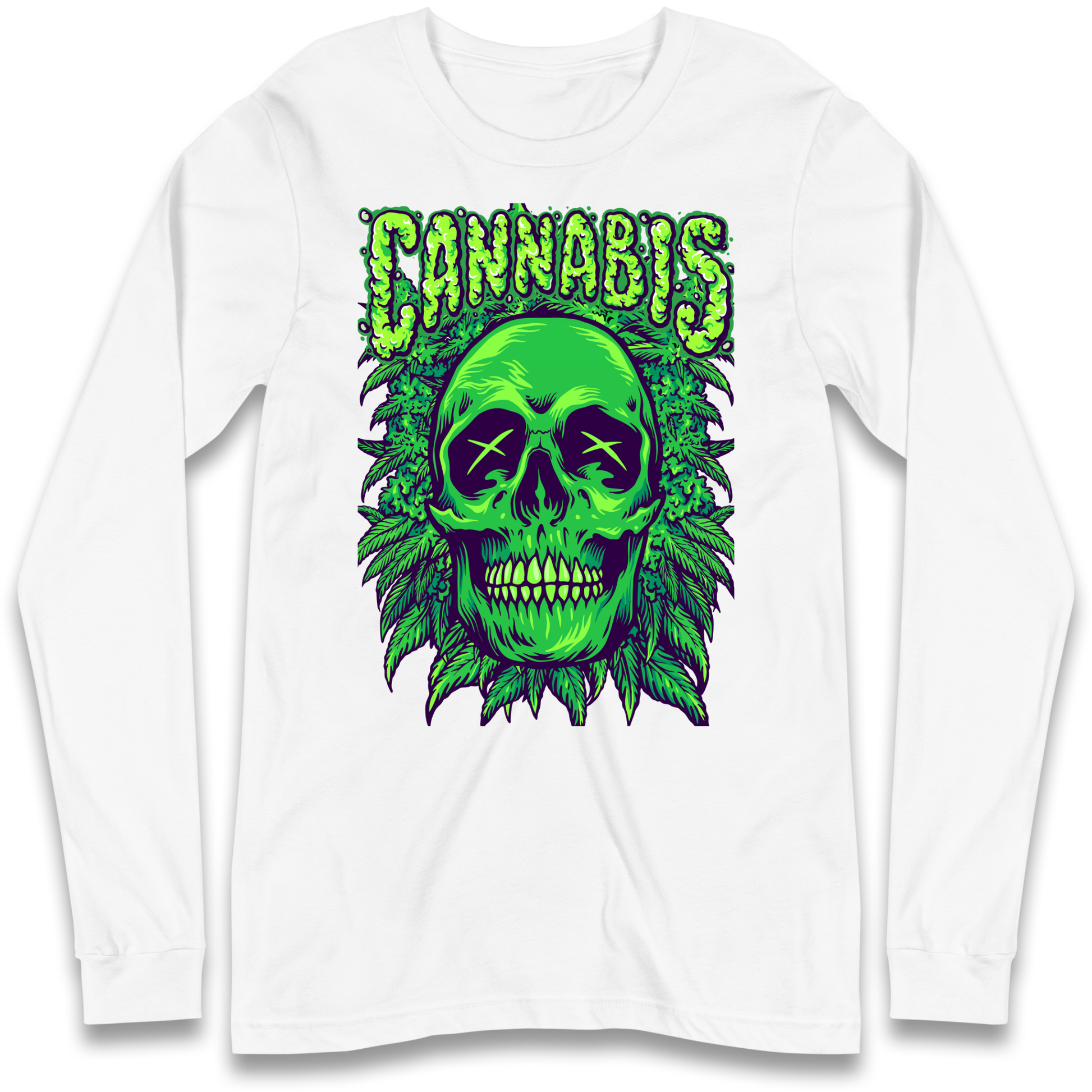 Cannabis Skull Longsleeve T Shirt