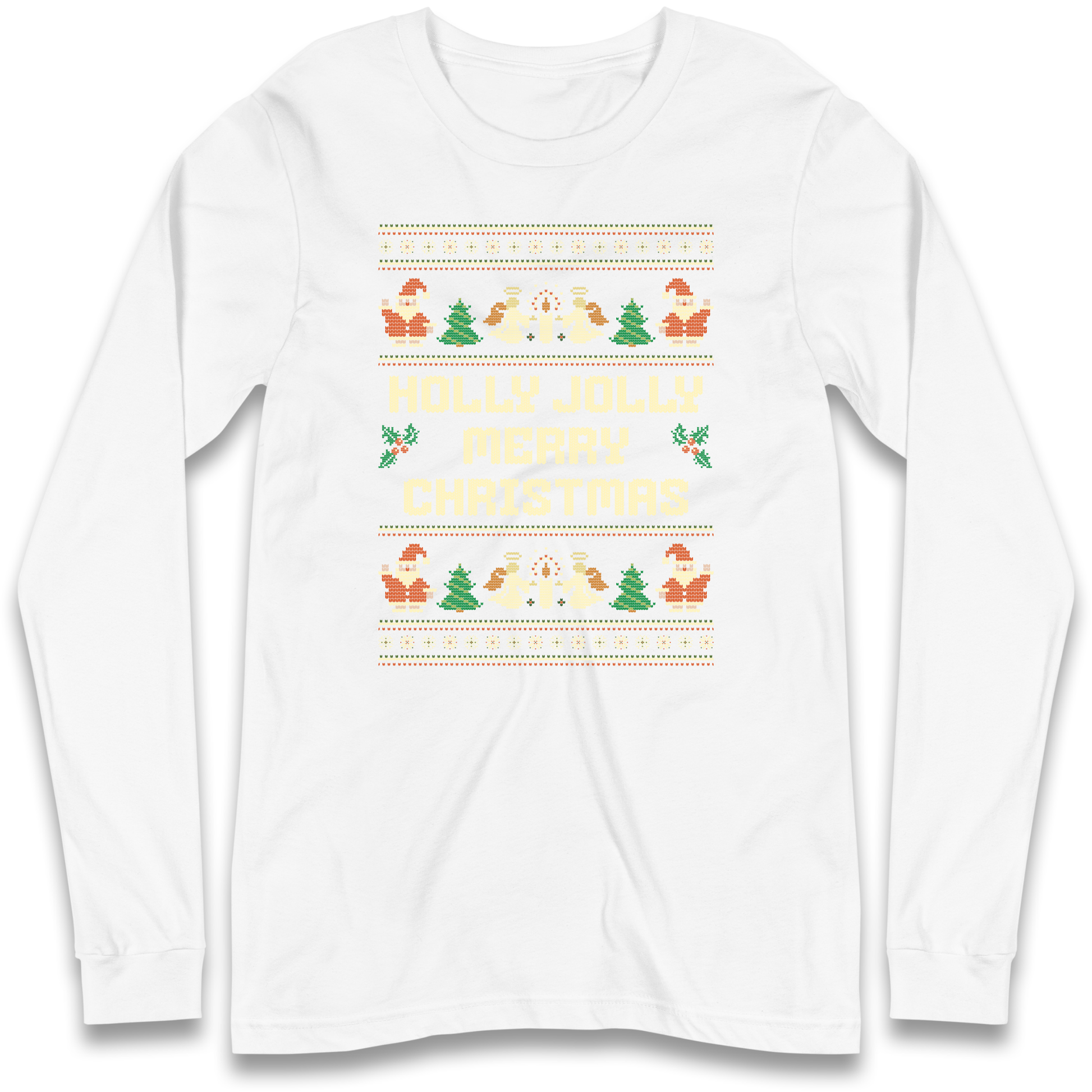 Holly Jolly Merry Christmas Longsleeve T Shirt