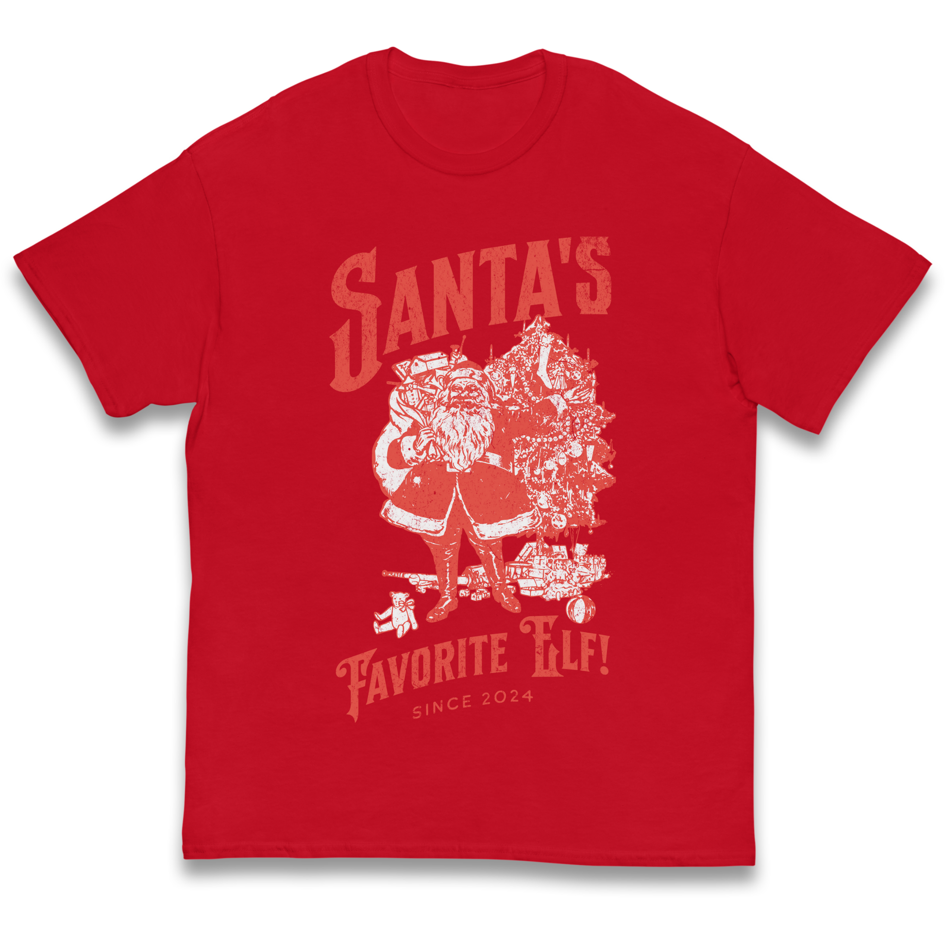 Santas Favourite Elf Christmas kids t shirt