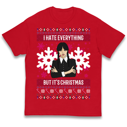 Wednesday addams Christmas Kids T Shirt
