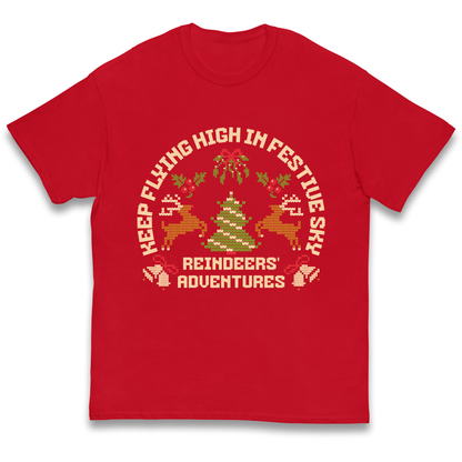 Keep Flying High In Festive Sky Christmas kids t shirt