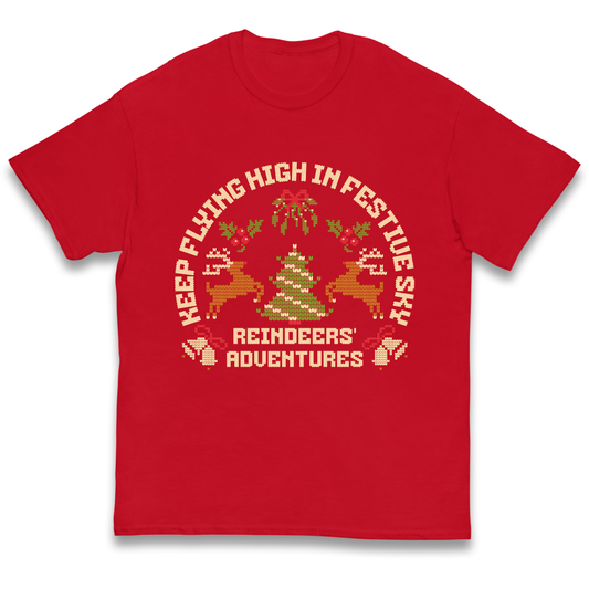 Keep Flying High In Festive Sky Christmas kids t shirt