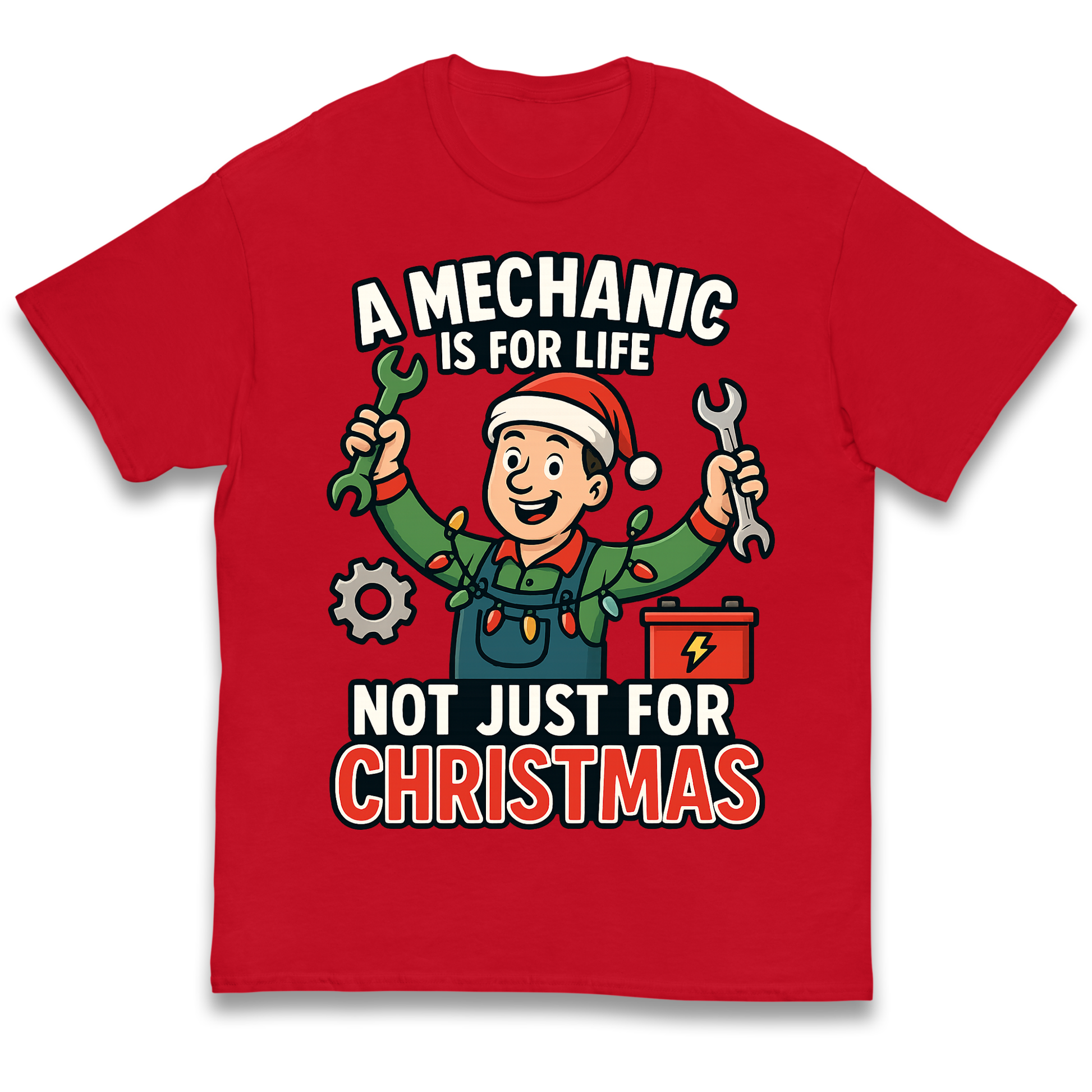 Mechanic Christmas Kids T Shirt
