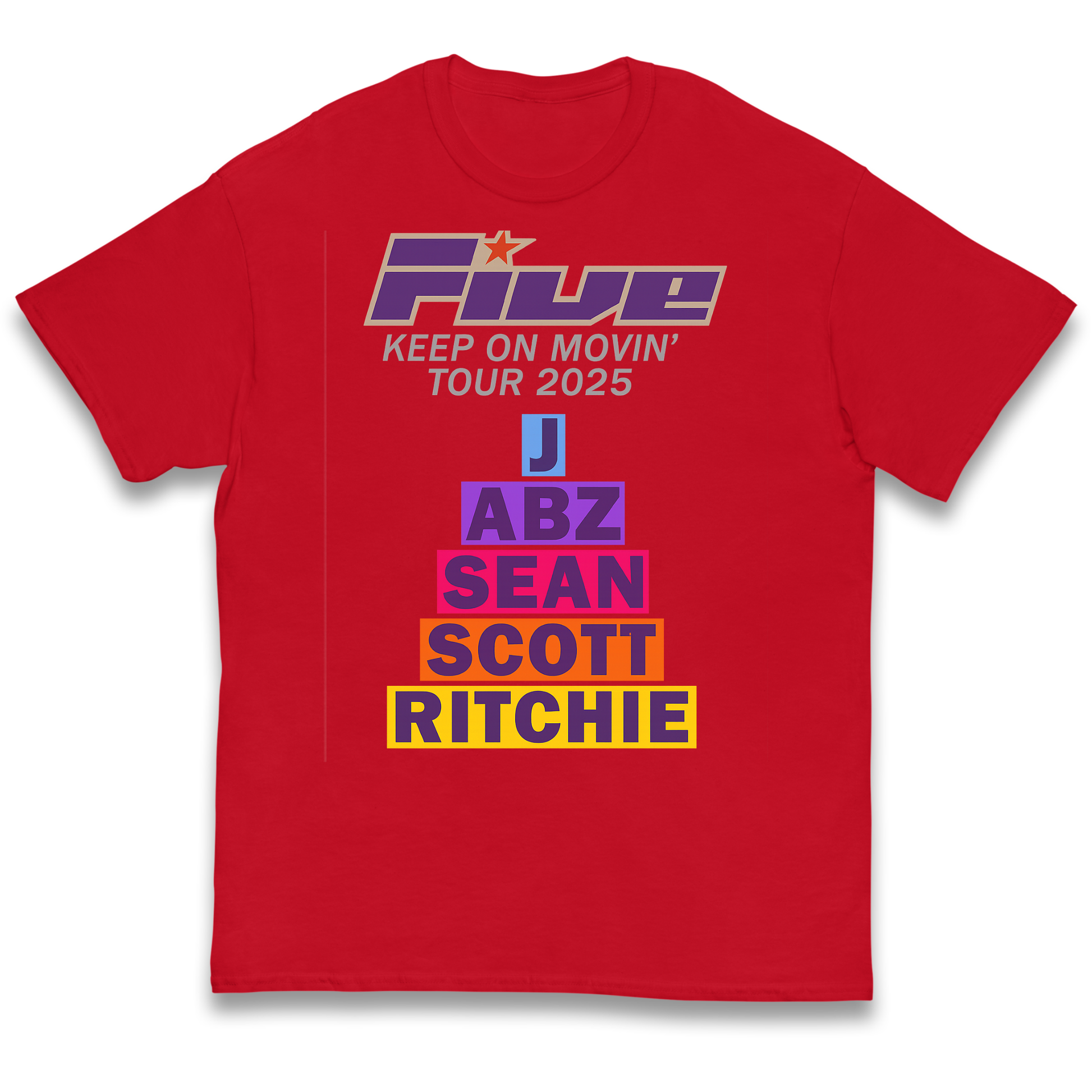 Five Keep On Movin' Tour 2025 kids t shirt