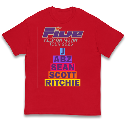 Five Keep On Movin' Tour 2025 kids t shirt
