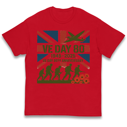 VE Day 80th Anniversary 1945 2025 kids t shirt