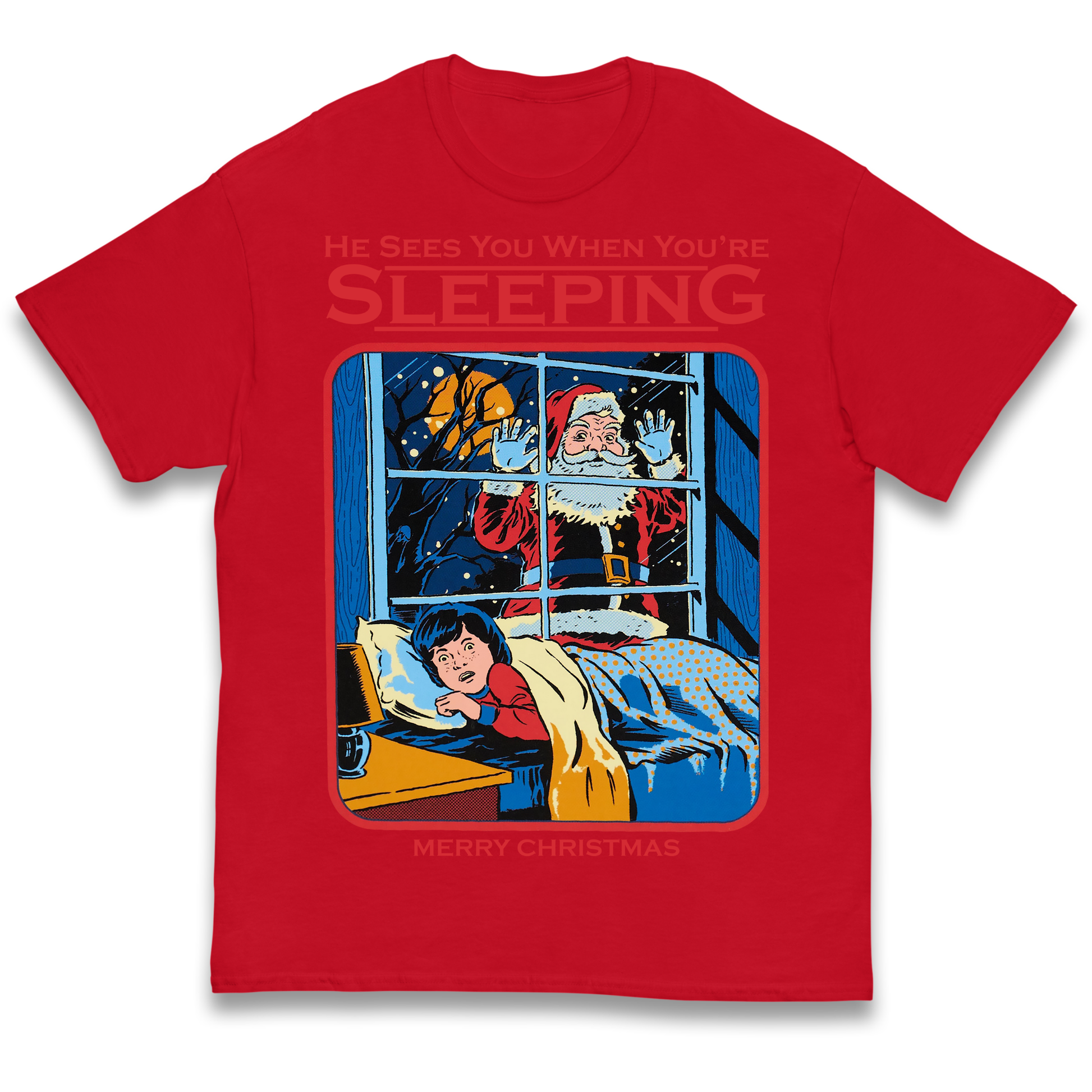 Creepy Santa Claus Christmas kids t shirt