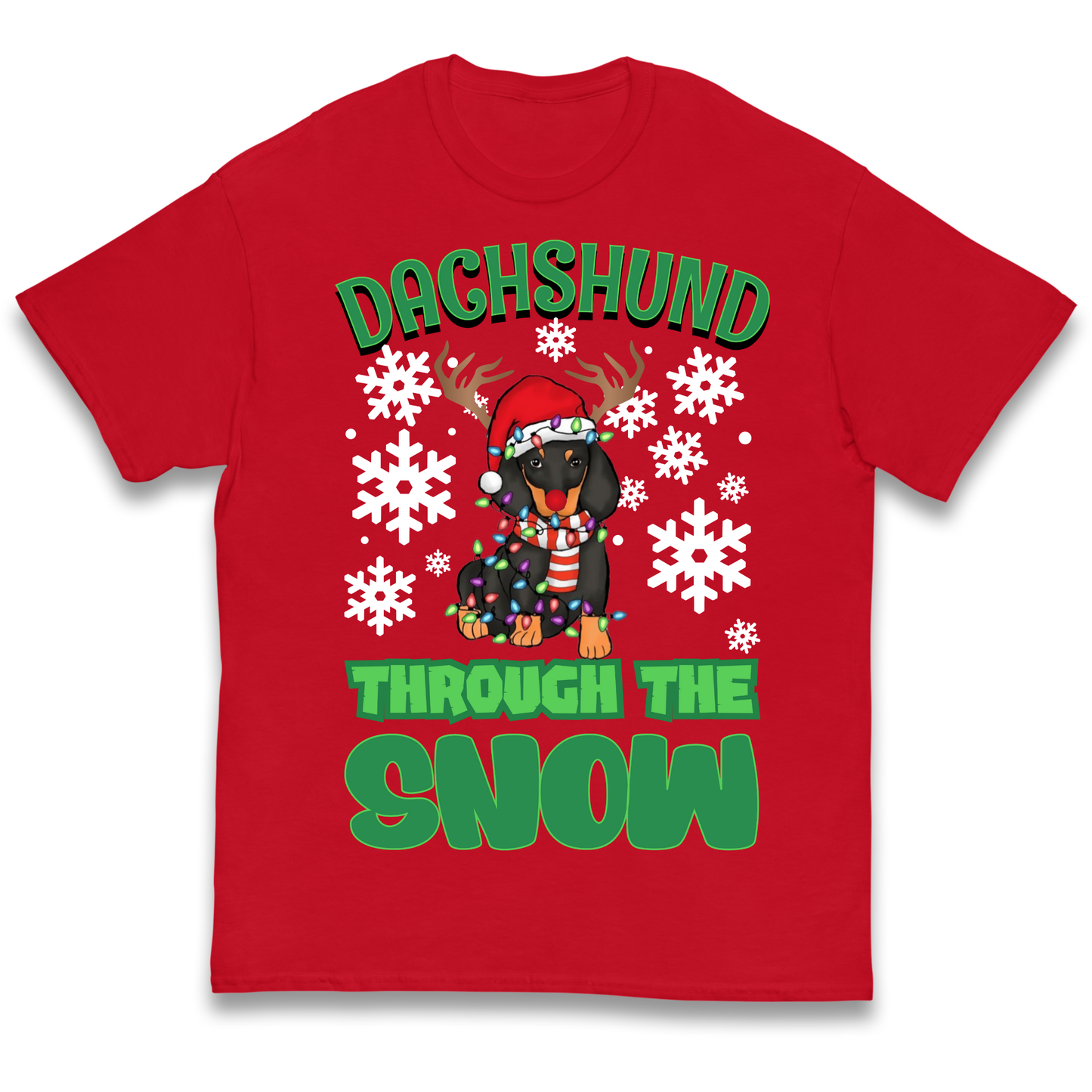 Dachshund Through The Snow Christmas kids t shirt